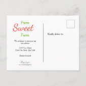 ファームトラクターレッドカントリー秋引っ越しました ポストカード (裏面)