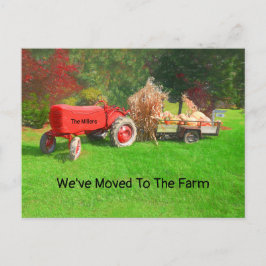 ファームトラクターレッドカントリー秋引っ越しました ポストカード