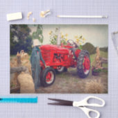 ファームトラクターレッドカント素朴リー秋ハーベスト 薄葉紙 (クラフト)