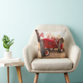 ファームトラクターレッドヴィンテージ素朴秋の収穫 クッション (椅子)