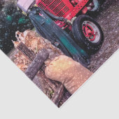 ファームトラクターレッドヴィンテージ素朴秋ハーベストダスク 薄葉紙 (詳細)