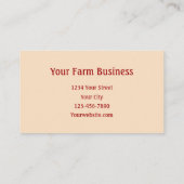 ファームトラクターレッドヴィンテージ素朴農業 名刺 (裏面)