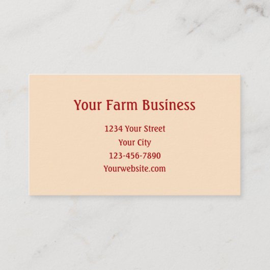 ファームトラクターレッドヴィンテージ素朴農業 名刺 (裏面)