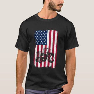 ファームトラクター女性米国国旗パトリオティ Tシャツ