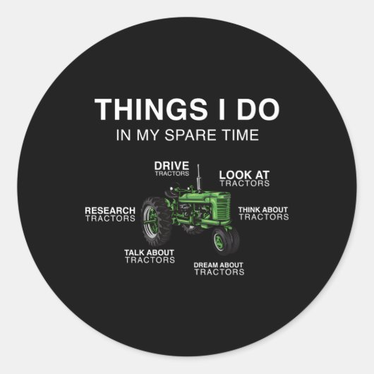 ファームトラクター私が私の予備の時間で行う農家 ラウンドシール (正面)