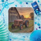 ファームトラクター誕生日 ペーパープレート (パーティー)