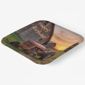 ファームトラクター誕生日 ペーパープレート (傾斜あり)