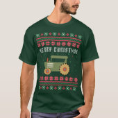 ファームトラクター醜いクリスマスセーター Tシャツ (正面)