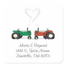 ファームトラクタ結婚ーズ封筒用シール