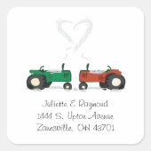 ファームトラクタ結婚ーズ封筒用シール スクエアシール (正面)