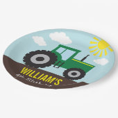 ファームトラクタ誕生日紙プレート ペーパープレート (アングル)