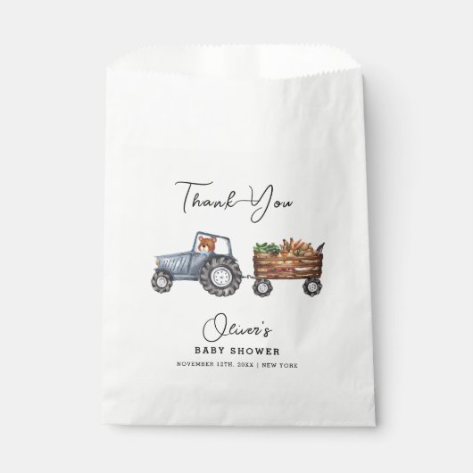 ファームトラク素朴タテディベア赤ちゃんシャワー フェイバーバッグ (正面)