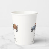 ファームトラク素朴タテディベア赤ちゃんシャワー 紙コップ (左)