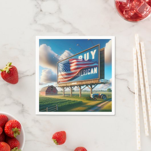 ファームトラク買タ付きアメリカの看板 スタンダードカクテルナプキン (インサイチュ)