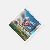 ファームトラク買タ付きアメリカの看板 スタンダードカクテルナプキン (角)