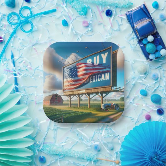 ファームトラク買タ付きアメリカの看板 ペーパープレート (パーティー)