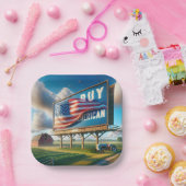 ファームトラク買タ付きアメリカの看板 ペーパープレート (パーティー)