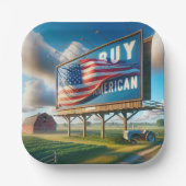 ファームトラク買タ付きアメリカの看板 ペーパープレート (正面)