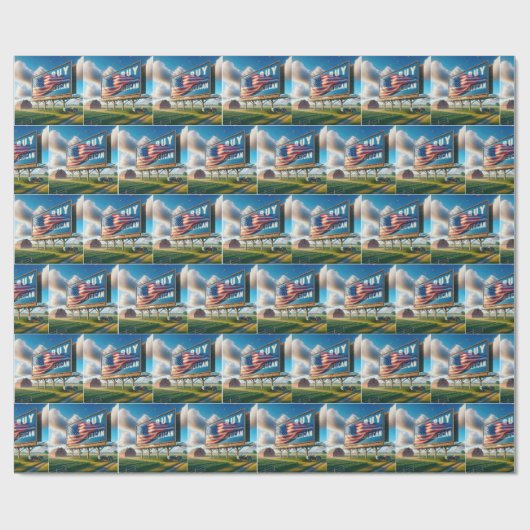 ファームトラク買タ付きアメリカの看板 ラッピングペーパー (フラット)