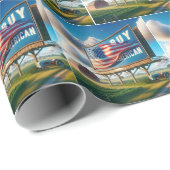 ファームトラク買タ付きアメリカの看板 ラッピングペーパー (ロールコーナー)