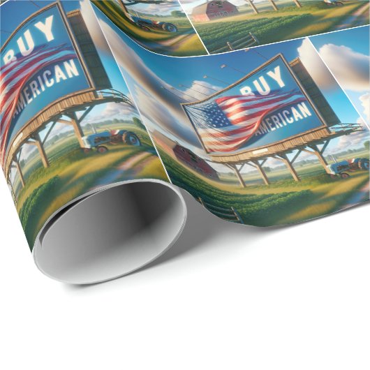 ファームトラク買タ付きアメリカの看板 ラッピングペーパー (ロールコーナー)