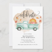 ファームトラックカボチャ秋お祝い 招待状 (正面)