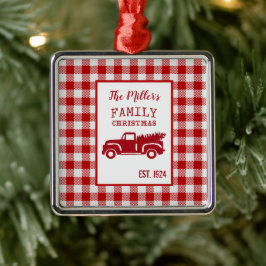 ファームトラック名前をカスタムするクリスマスキープサケ メタルオーナメント