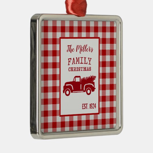 ファームトラック名前をカスタムするクリスマスキープサケ メタルオーナメント (右)
