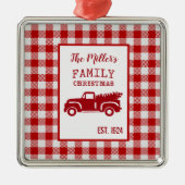 ファームトラック名前をカスタムするクリスマスキープサケ メタルオーナメント (正面)