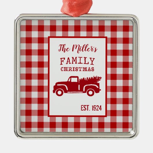 ファームトラック名前をカスタムするクリスマスキープサケ メタルオーナメント (正面)