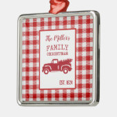 ファームトラック名前をカスタムするクリスマスキープサケ メタルオーナメント (左)
