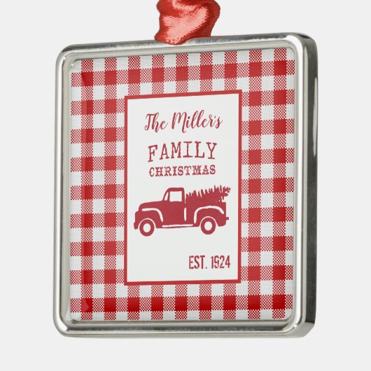 ファームトラック名前をカスタムするクリスマスキープサケ メタルオーナメント (左)