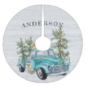 ファームト素朴ラッククリスマスファミリーネームツリースカート ブラッシュドポリエステルツリースカート (正面)