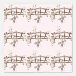 ファームネズミとフェンスTan 壁紙