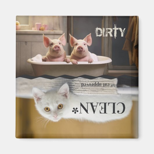 ファームハおもしろいウズピッグキャット食洗機マグネット マグネット (正面)