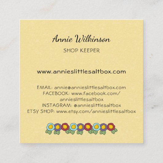 ファームハお洒落ウスカントリークラフター スクエア名刺 (裏面)