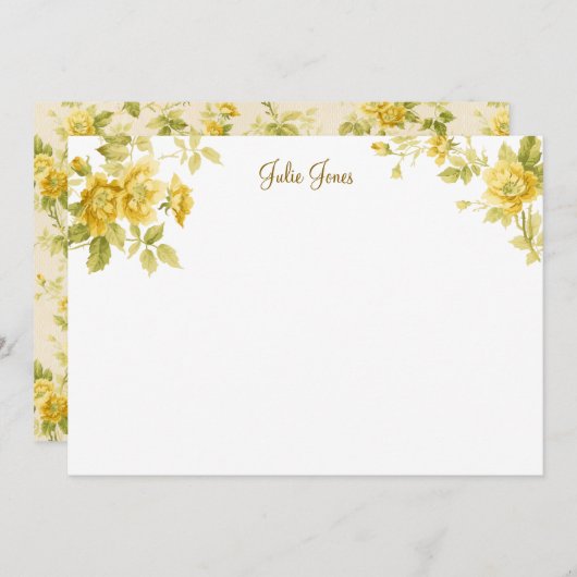 ファームハかわいらしウスゴールデンイエローフローラ ノートカード (正面/裏面)