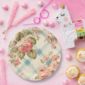 ファームハかわいらしウス素朴ピンクローズ ペーパープレート (パーティー)