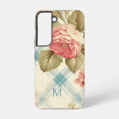 ファームハかわいらしウス素朴モノグラムピンクローズ SAMSUNG GALAXYケース (裏面)