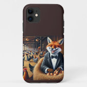 ファームハウスおもしろいアートキツネインヘンハウススティーティングエッグス Case-Mate iPhoneケース (裏面)