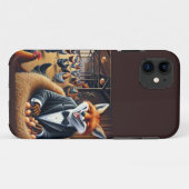 ファームハウスおもしろいアートキツネインヘンハウススティーティングエッグス Case-Mate iPhoneケース (裏面(横))