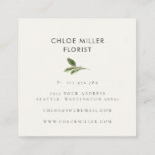 ファームハウスかわいらしコテージバッファローチェックバラフローラ スクエア名刺 (裏面)