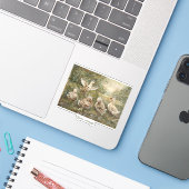 ファームハウスのアヒル一家の池での水遊び シール (ノートパソコンとiPhone)