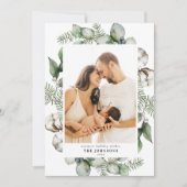 ファームハウスのクリスマスグリーン写真ホリデーカード シーズンカード (正面)