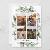 ファームハウスのクリスマスグリーン 4 枚の写真のホリデーカード シーズンカード (正面)