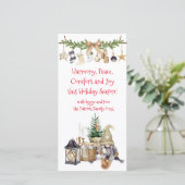 ファームハウスのヒュッゲ　喜び　平和　調和のホリデーカード シーズンカード (スタンド正面)