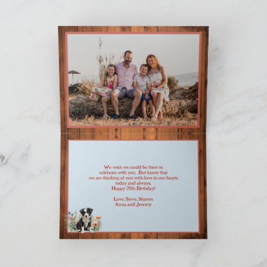 ファームハウスの誕生日あいさつ(写真入り) カード (内部)