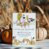 ファームハウスアニマルズファームテーマバースデーパーティー 招待状