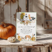 ファームハウスアニマルズファームテーマバースデーパーティー 招待状