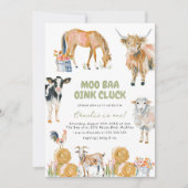 ファームハウスアニマルズファームバースデーパーティー 招待状 (正面)